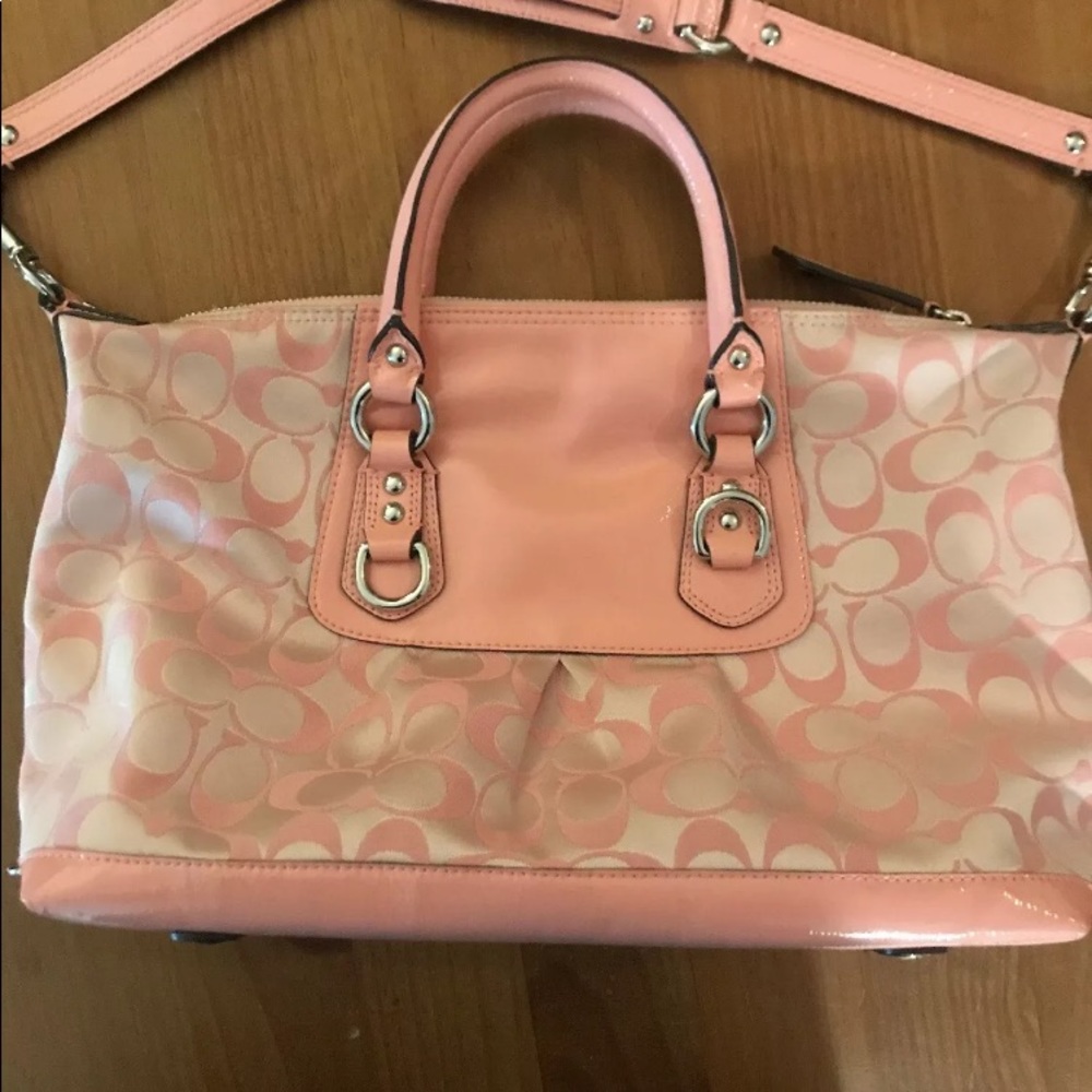 Coach Leather Ashley Peony Pink Satchel